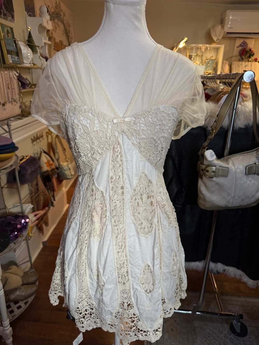 Ivory Lace Boho Babydoll Top